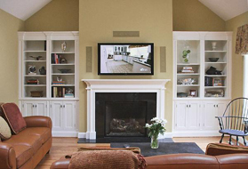 Painted Fireplace with TV